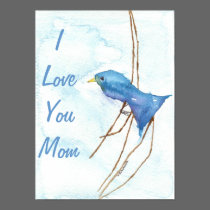 Gift for Mother Blue Bird Art Print posters