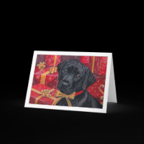 Gift for You Black Lab Pup Christmas Card