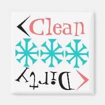 Gift Magnet Retro Tumblers Clean Dirty Dish washer magnets