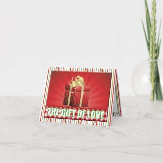 gift of love red green christmas greetings card