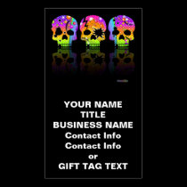 Gift Tag, Business Card - POP ART SKULLS business cards