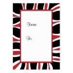 Gift tag red, black and white frame