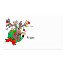 GIFT TAG REINDEER by SHARON SHARPE business cards