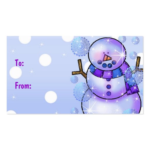 Gift Tag-Snowman Happy Holidays Christmas Business Card Templates