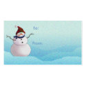 GIFT TAG SNOWMAN & HATS by SHARON SHARPE business cards