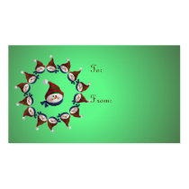 GIFT TAG SNOWMEN & HATS by SHARON SHARPE business cards