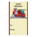 Gift Tag Train Happy Birthday business cards
