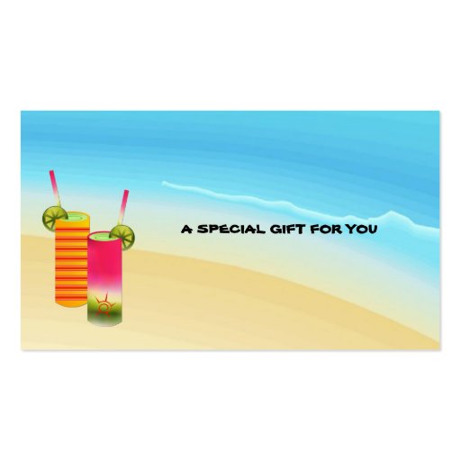 Gift Tag Tropical Paradise Business Card Templates (back side)