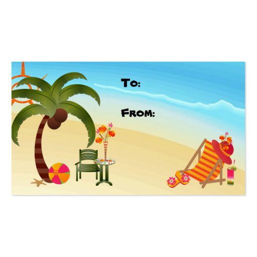 Gift Tag Tropical Paradise Business Card Templates (front side)