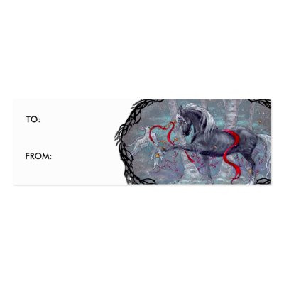 Gift Tag - Unicorn Snow Bird Business Cards by pawtraitart