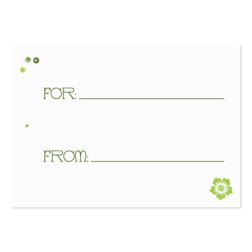 Gift Tag - Wild Flowers Business Card Templates (back side)