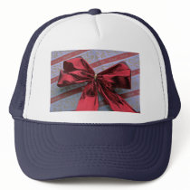 Gift wrapping bow trucker hats