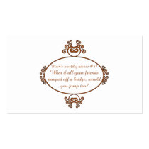 Gifts from a mama's heart and mouth - Mom's advice Business Card Template