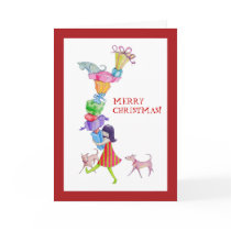 Gifts Girl Christmas Card