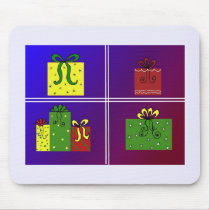 Gifts on a Icey Blue Background mousepads