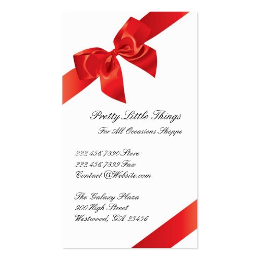 Gifts Shop Business Card (front side)