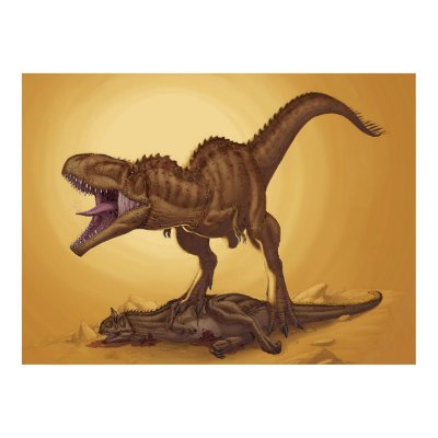 Giganotosaurus carolinii and Carnotaurus Posters by DemonPuppy