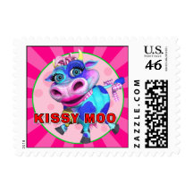 "GiggleBellies" Kissy Moo the Cow Stamp