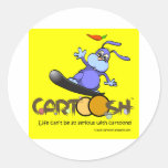 giggleBunny on Cartoosh snowboard Round Stickers
