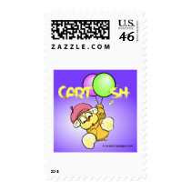 giggleCubby flys off (sky blue) postage by cartoosh giggleCubby flys off (sky blue) postage
