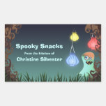Giggly Ghost, halloween baking labels Rectangle Sticker