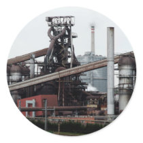 Gijon Asturias 1 Round Stickers