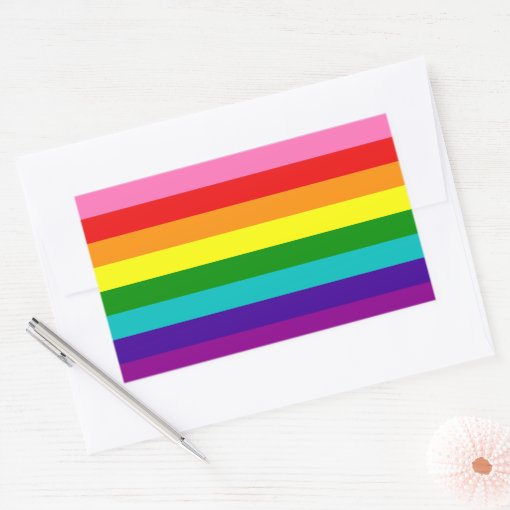 Gilbert Baker Gay Pride Flag Rainbow Stripe Rectangular Sticker Zazzle