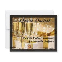Gilded Bubbly 50th Custom Invitations