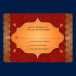 Gilded Edge Indian Frame Wedding Reply RSVP invitations