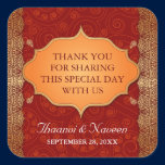 Gilded Edge Indian Frame Wedding stickers