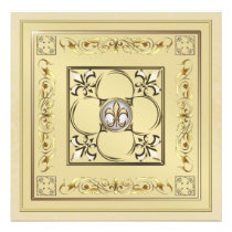 Gilded Gold Fleur De Lis Wedding Invitation