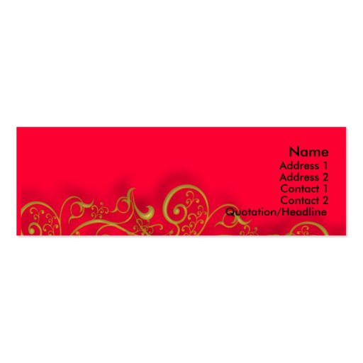 gilded gold swirls skinny profile card business card templates