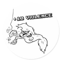 Giles Learns Violence Round Sticker