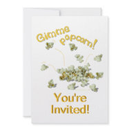 Gimme Popcorn Party Invitation Card Template invitation