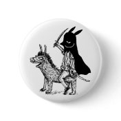 gimme ur gold on horseback pinback button