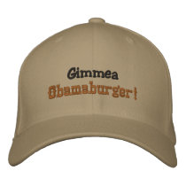 Gimmea Obamaburger! Hat embroidered hats by Websprinter Gimmea Obamaburger! Hat embroidered hats