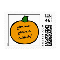 Gimmie Candy Pumpkin' - 1st class stamp by solitarychele Gimmie Candy Pumpkin' - 1st class stamp