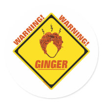 Ginger Alert! Round Sticker