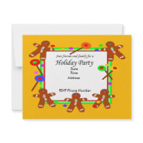 Ginger Bread Man Invitation Card by atteestude Ginger Bread Man Invitation Card