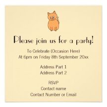 Ginger Cat. Custom Invitation