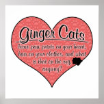 Ginger Cat Paw Prints Humor