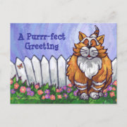 Ginger Cat Personalized Postcard postcard