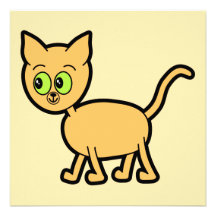 Ginger Cat with Green Eyes. Custom Announcements