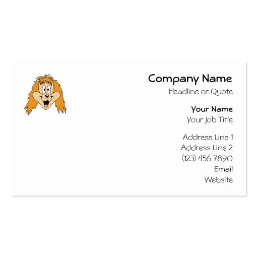 Ginger Dog. Cartoon. Business Cards