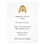 Ginger Dog. Cartoon. Invitation