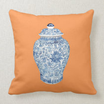 GINGER JAR ON TANGERINE pillows