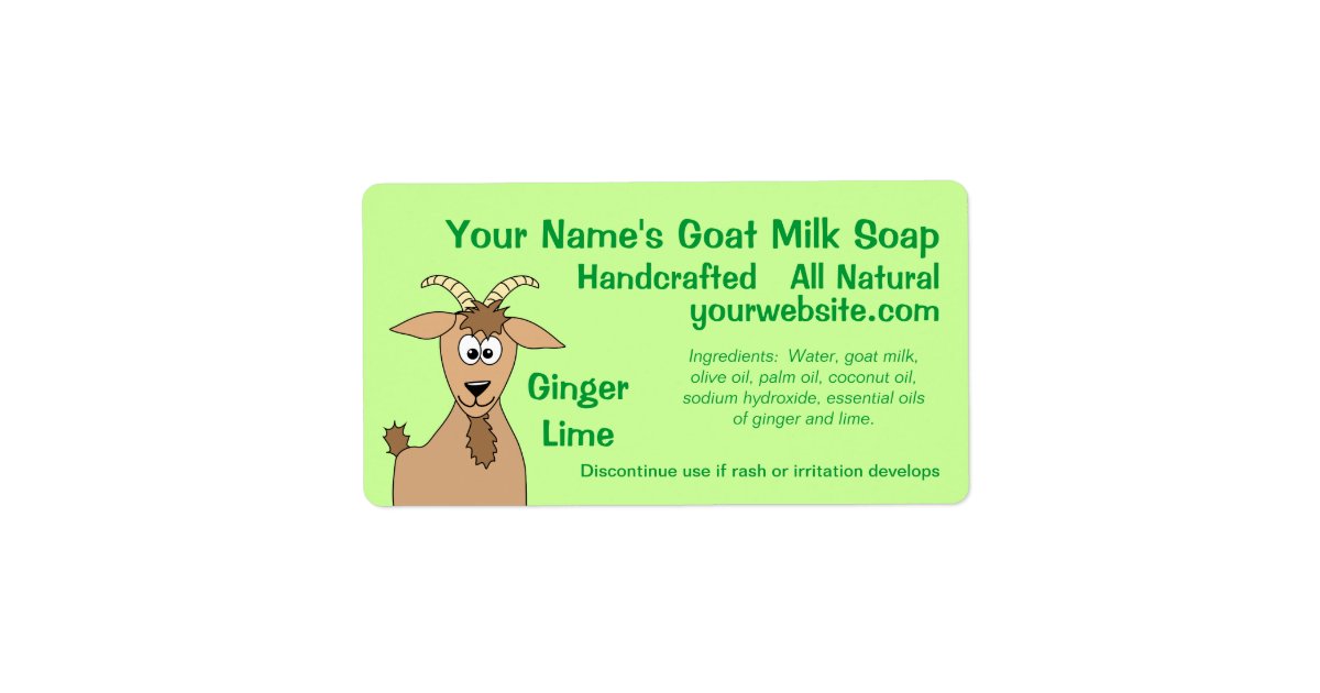 Ginger Lime Goat Milk Soap Labels Design Template Zazzle