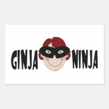 Ginger Ninja Rectangular Stickers