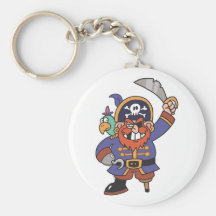 Ginger pirate with Parrot Key Chain