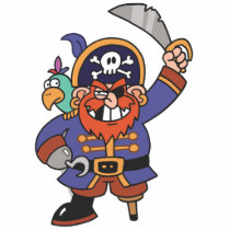 Ginger pirate with Parrot Acrylic Cut Outs